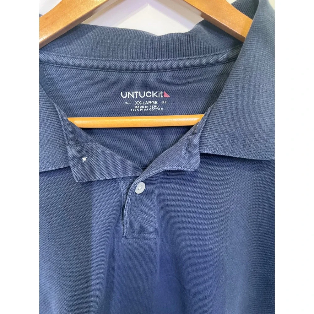 UNTUCKit Gondola Polo Shirt Mens XX-Large Navy Blue Pima Cotton Pique 30167